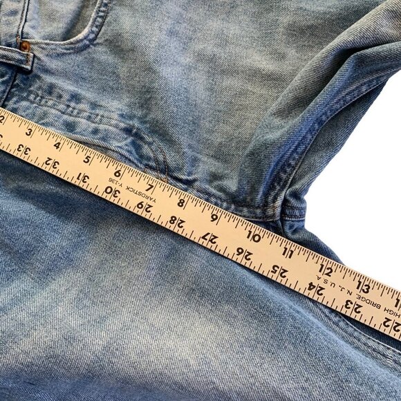 H&M Color Block Blue Denim Straight Leg 10” Rise Button Up Jeans Women’s Size 4 - Picture 9 of 12